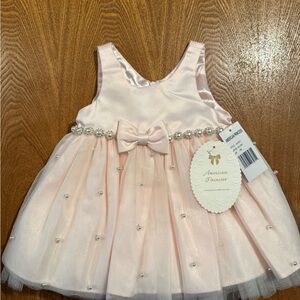 American Princess Blush Dress with Pearl Accents